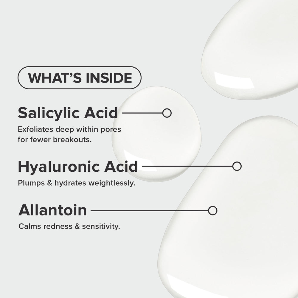 Paula's Choice clear liquid texture on hand showing lightweight absorption and calming feel