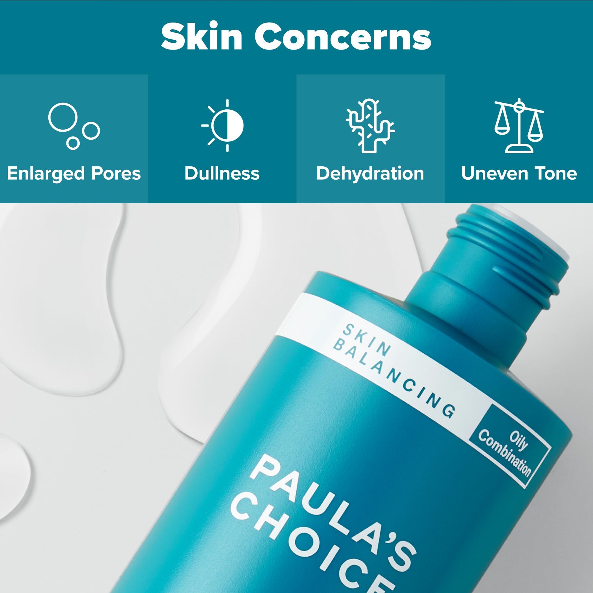 Paula's Choice toner poured onto cotton pad for easy application benefit