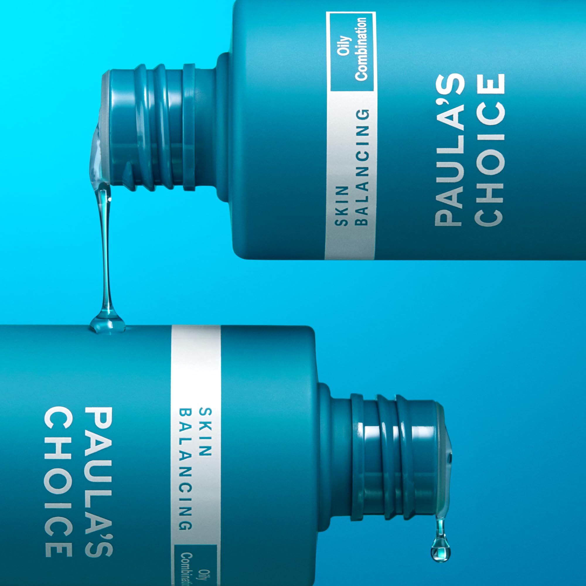 Paula's Choice toner staged with cleanser and moisturizer to show routine