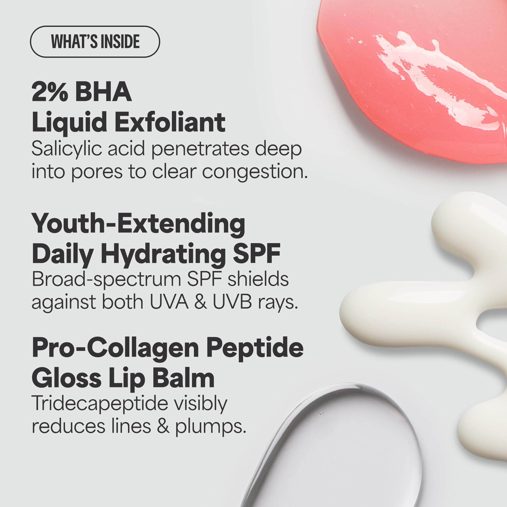 Paula's Choice trio arranged in a travel bag suggesting portability benefit: on-the-go skincare