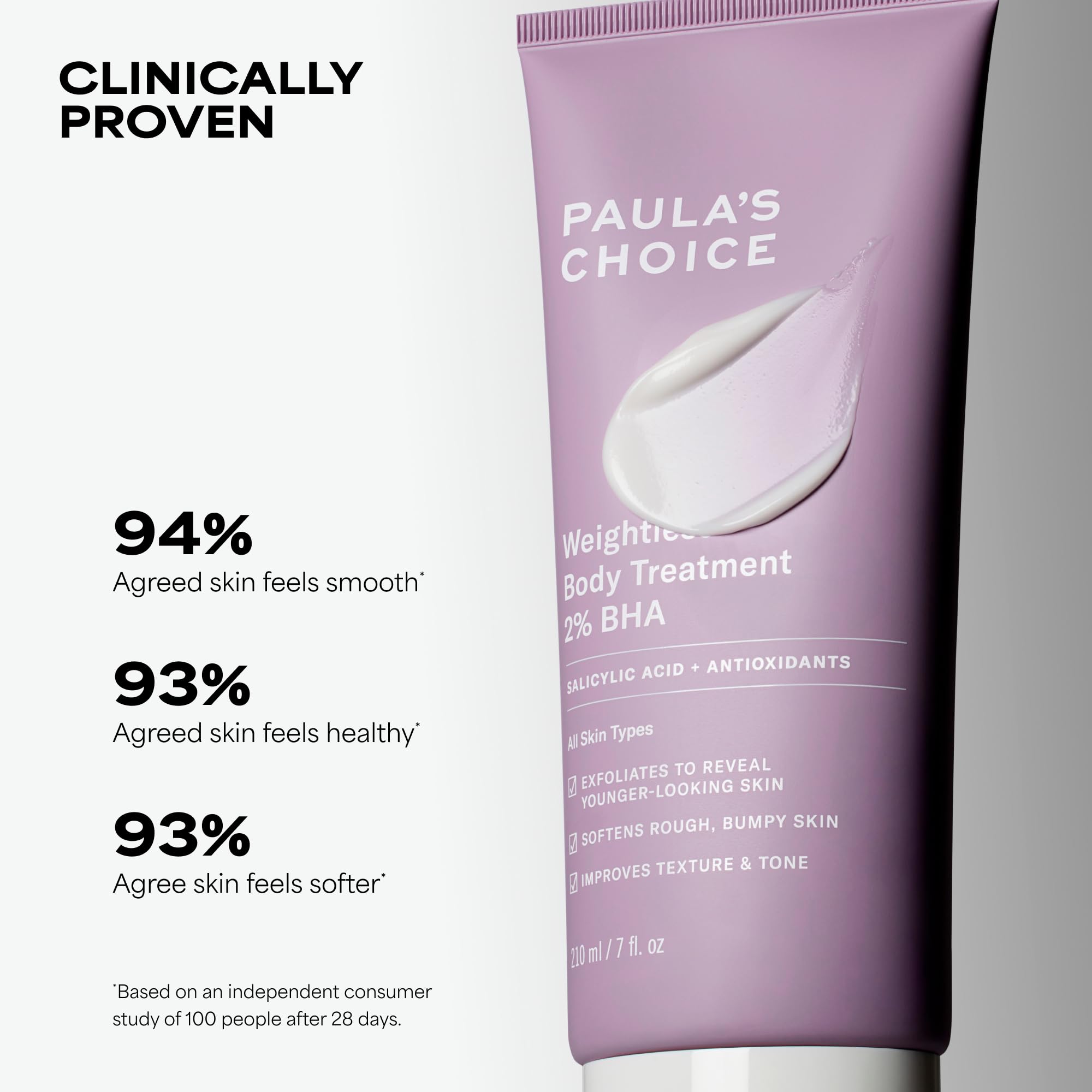 Paula's Choice label close-up highlighting 2% BHA ingredient benefits