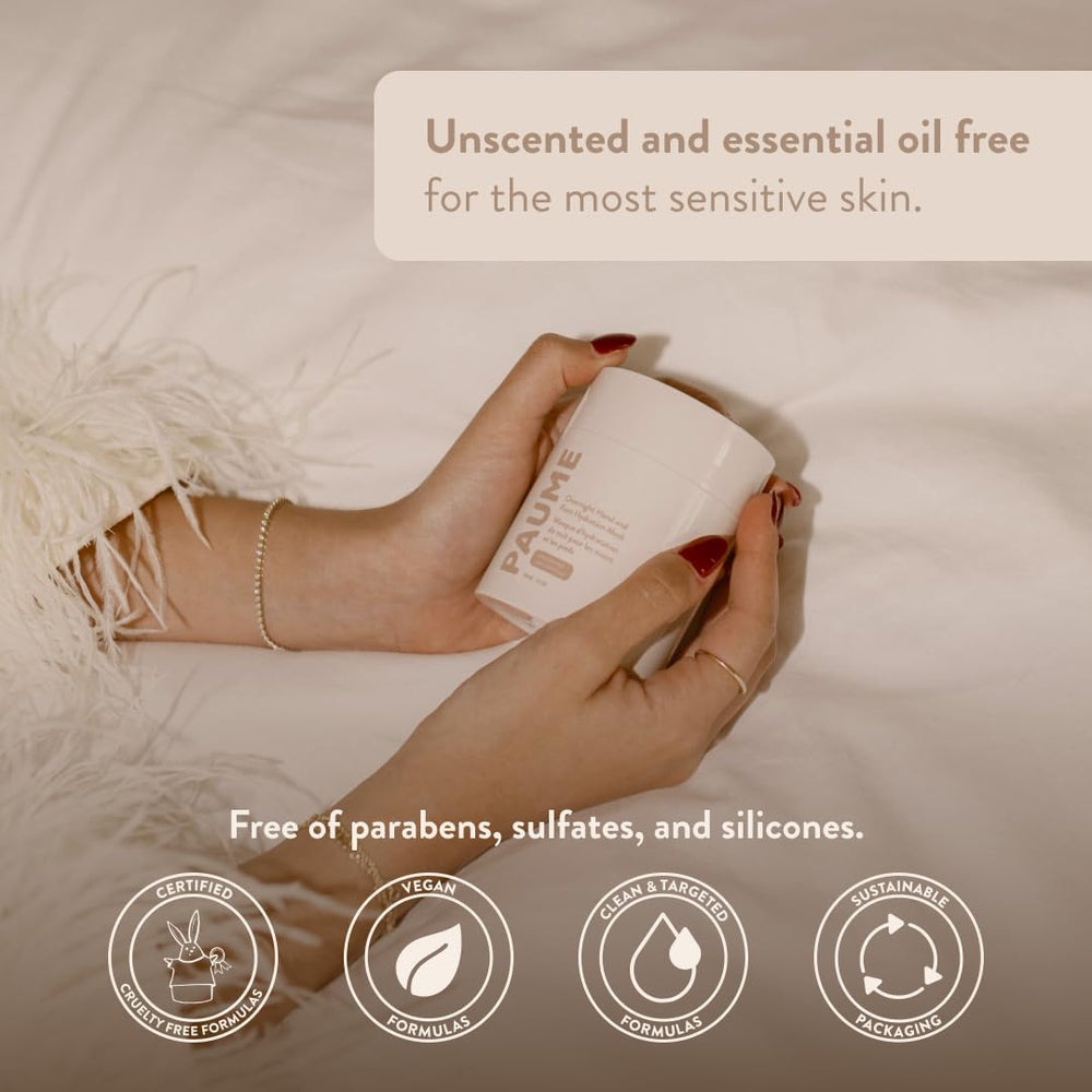 PAUME being smoothed onto feet to soothe cracked areas