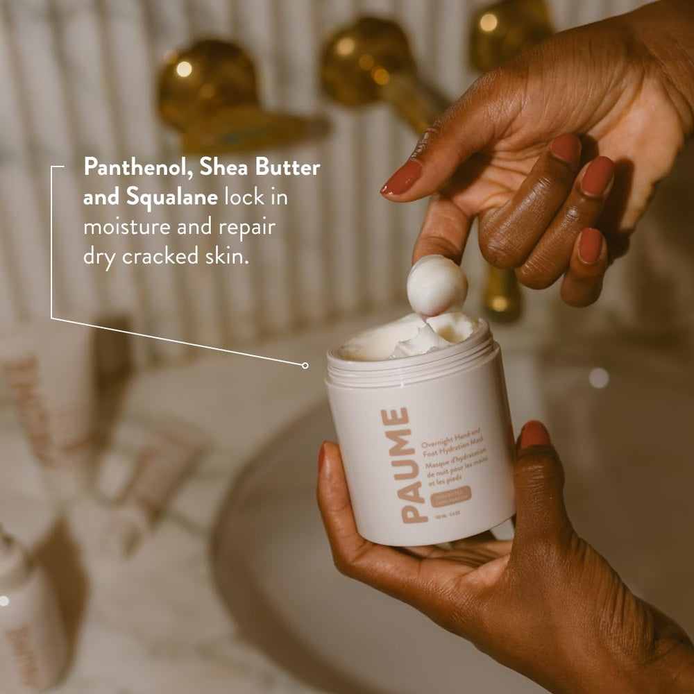 PAUME being applied to hands for overnight hydration benefit