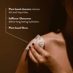 PAUME wipe in hand demonstrating easy on-the-go cleansing benefit