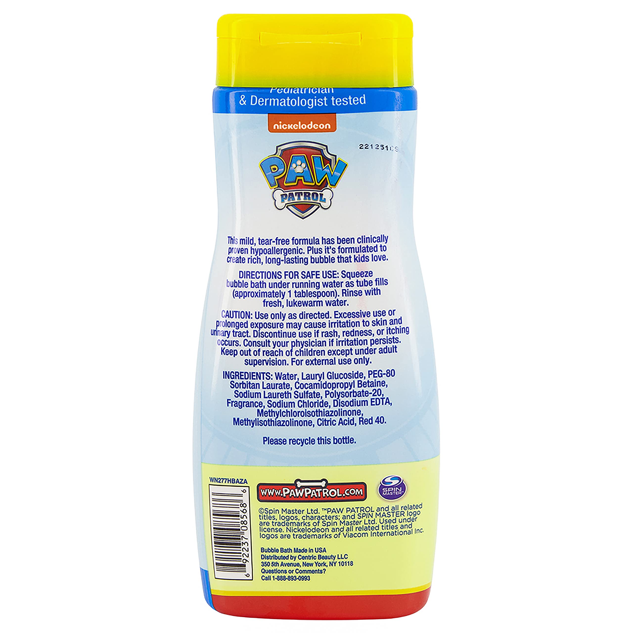Paw Patrol close-up of bubble texture showing dense, long-lasting foam benefit