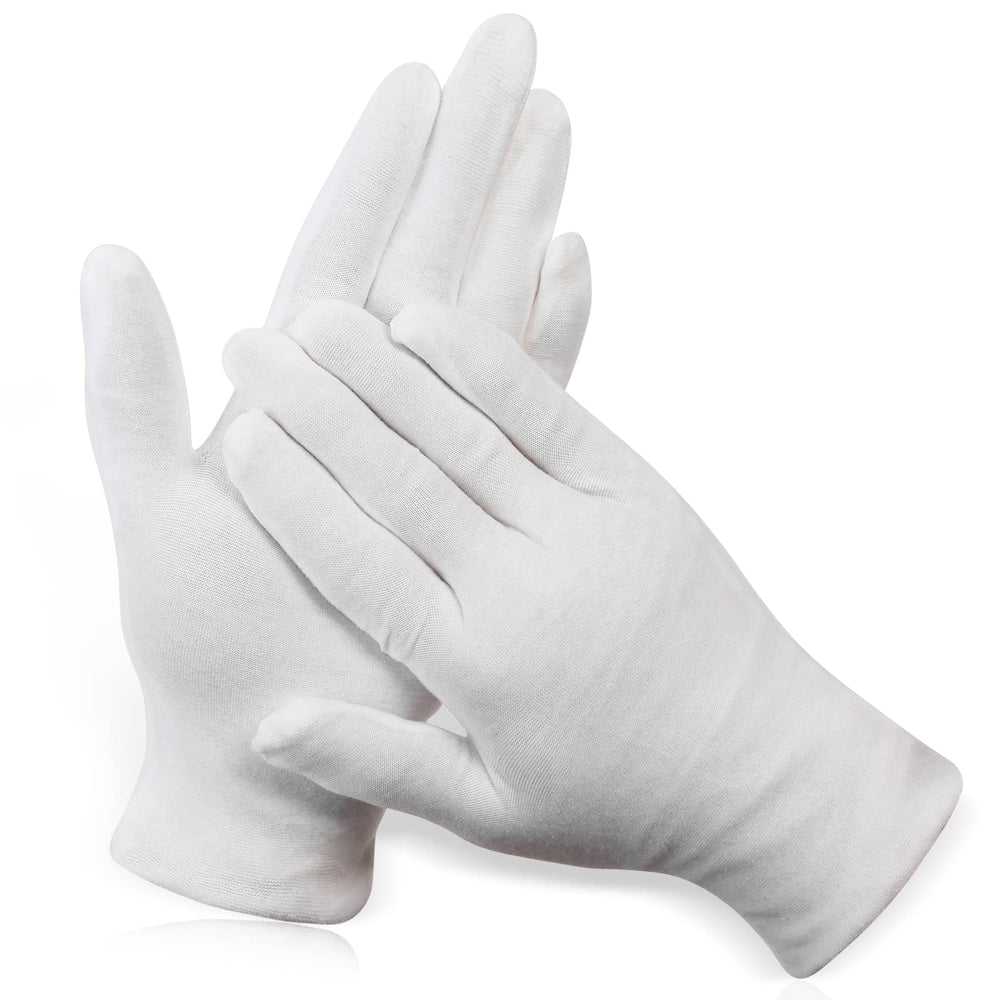 PAXCOO front view of white gloves showing clean finish and comfort