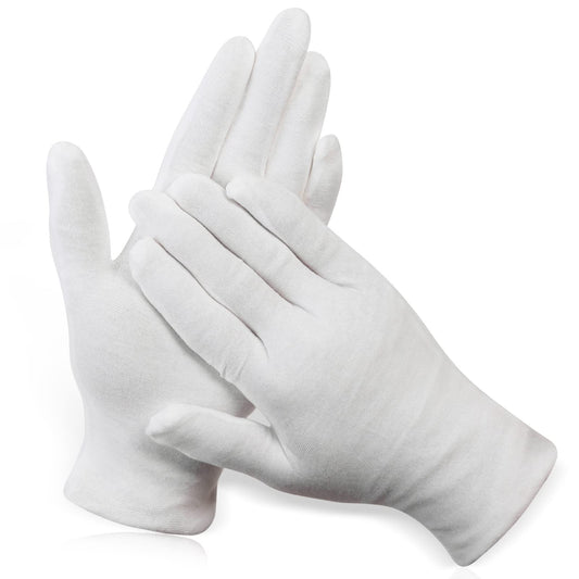 PAXCOO front view of white gloves showing clean finish and comfort