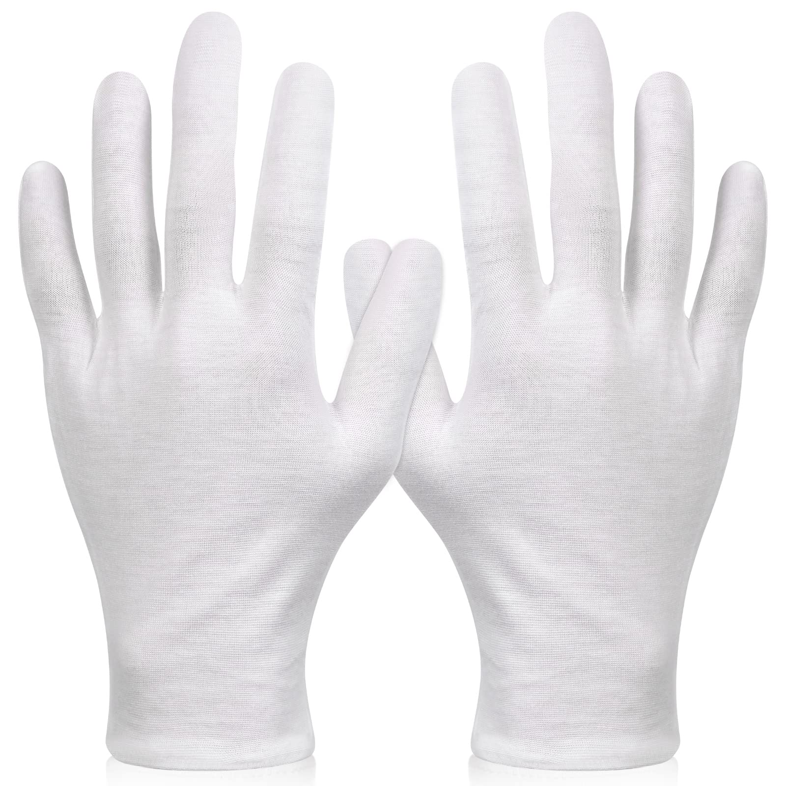 Paxcoo XL white gloves front packaging showing six pairs and benefits