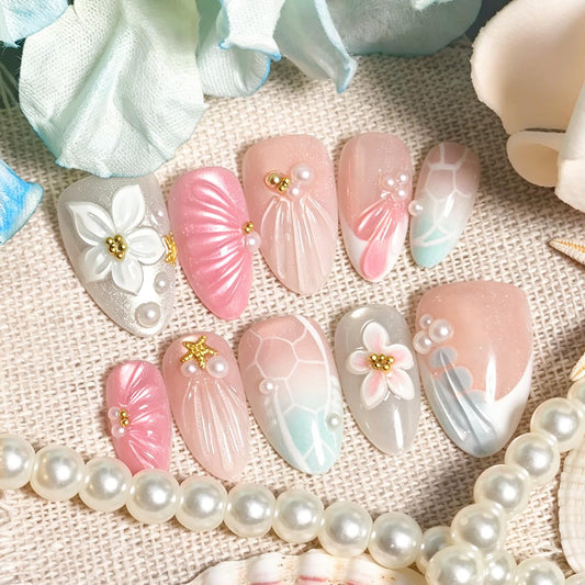 PBPCGBW close-up of 3D flower and rhinestone detail, adds glamour