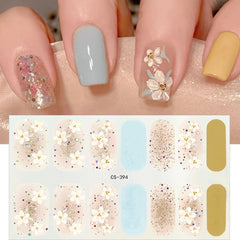 PBPCGBW sheet beside fingers showing size and how full-wrap strips cover nails