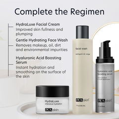 PCA SKIN cleanser rinsed from hands showing gentle removal of makeup and impurities