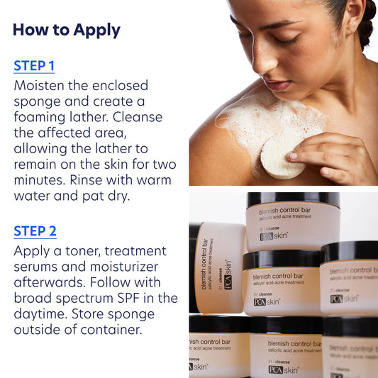 PCA SKIN cleanser bar texture close-up highlighting smooth, creamy lather for deep pore cleansing