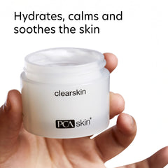 PCA SKIN open jar showing product surface and easy-scoop texture for controlled use