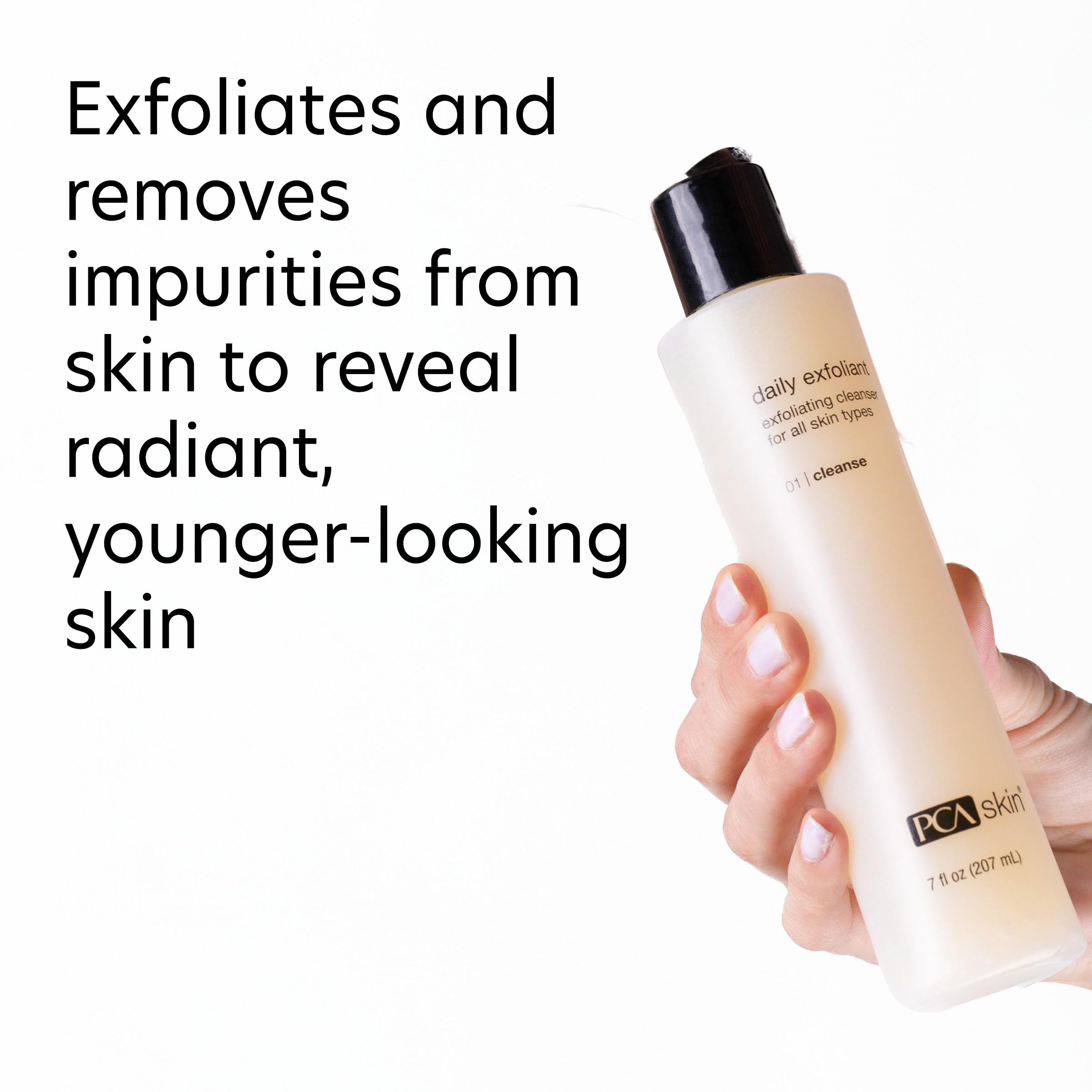 PCA SKIN close-up of biodegradable exfoliant beads revealing safe renewal