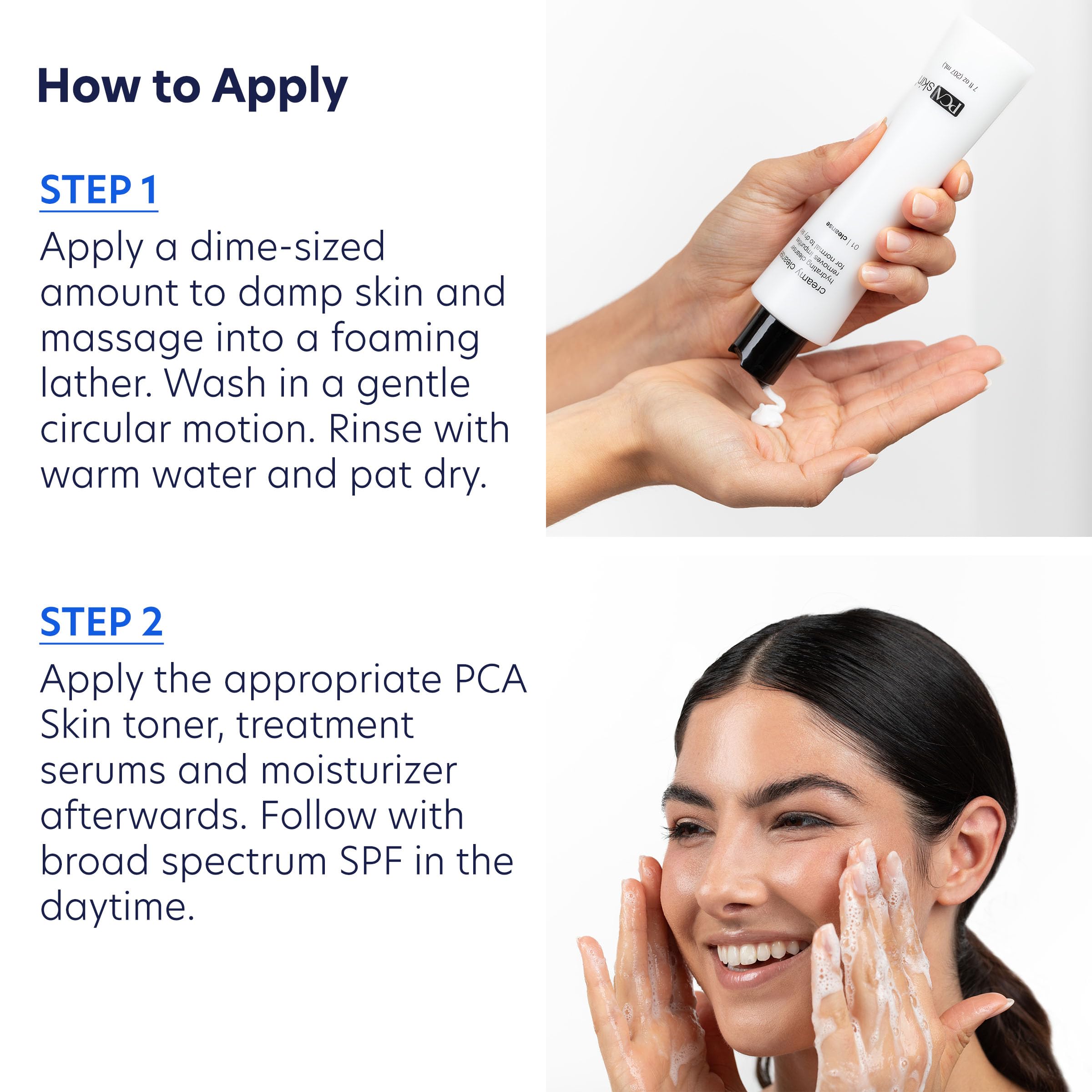 PCA SKIN light lather foam close-up showing effective cleansing benefit