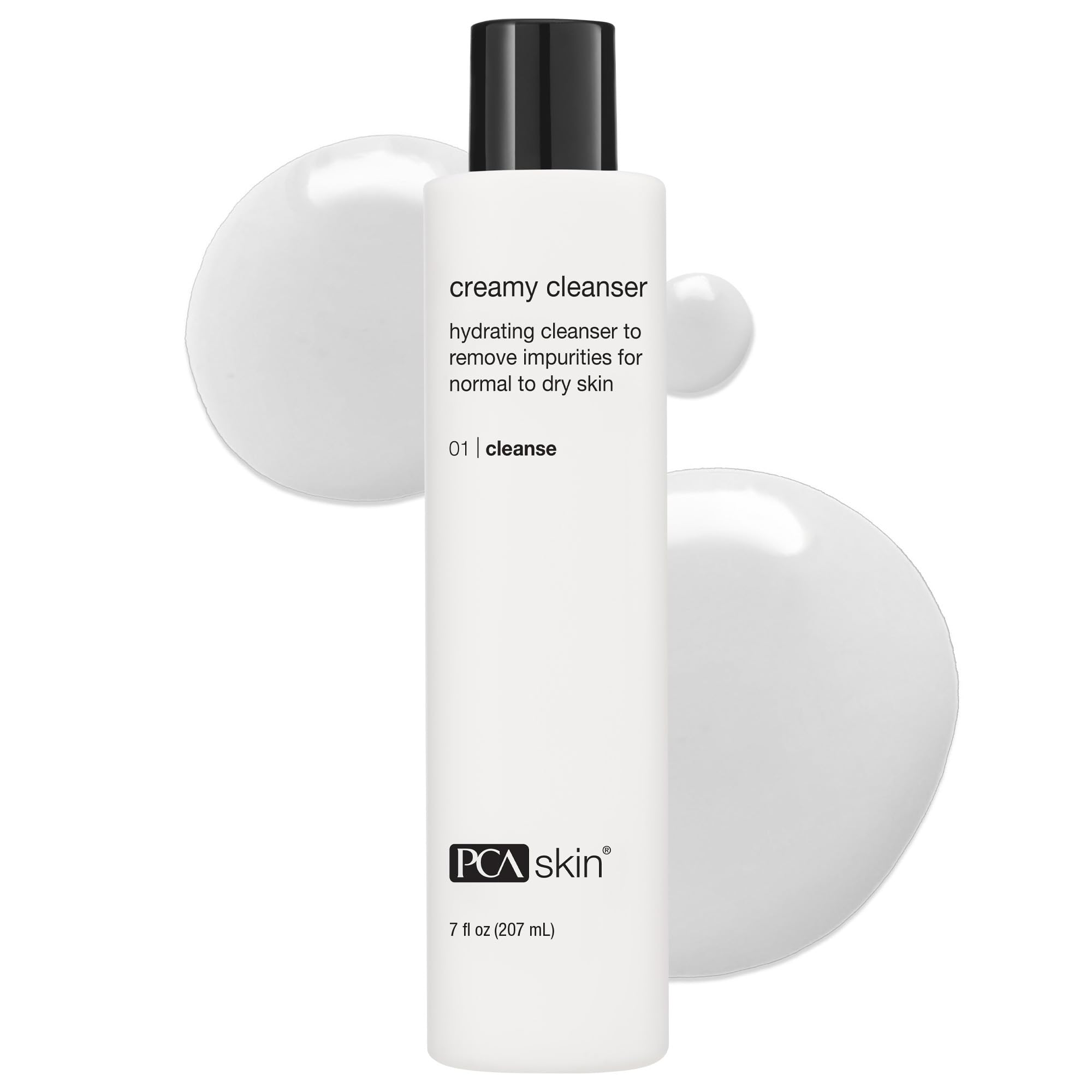 PCA SKIN front bottle view showing cleanser and gentle benefits