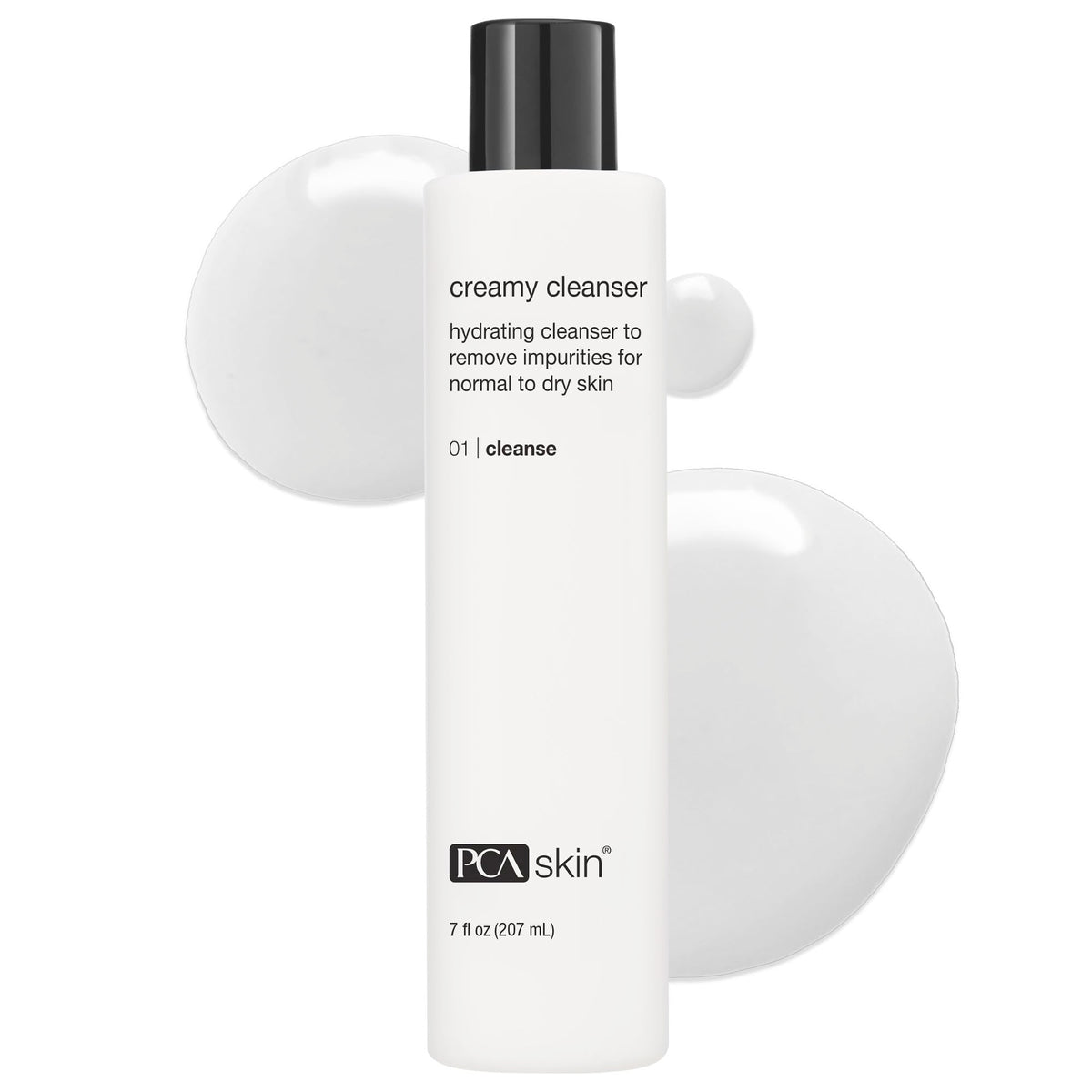 PCA SKIN front bottle view showing cleanser and gentle benefits