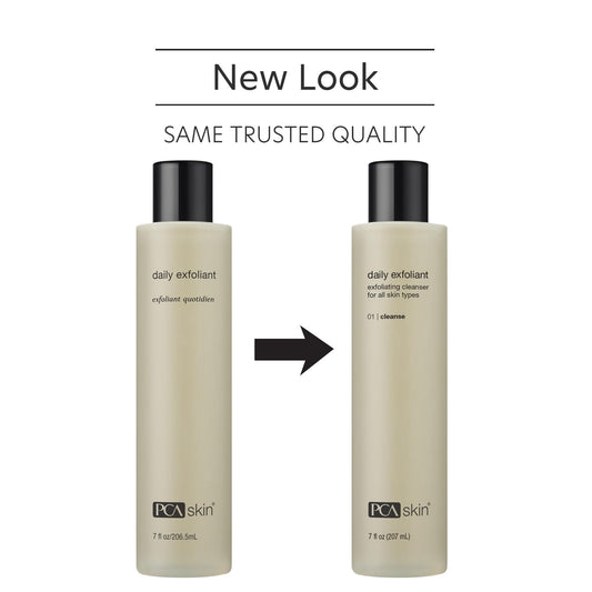 PCA SKIN pump dispensing creamy exfoliant texture for gentle polishing