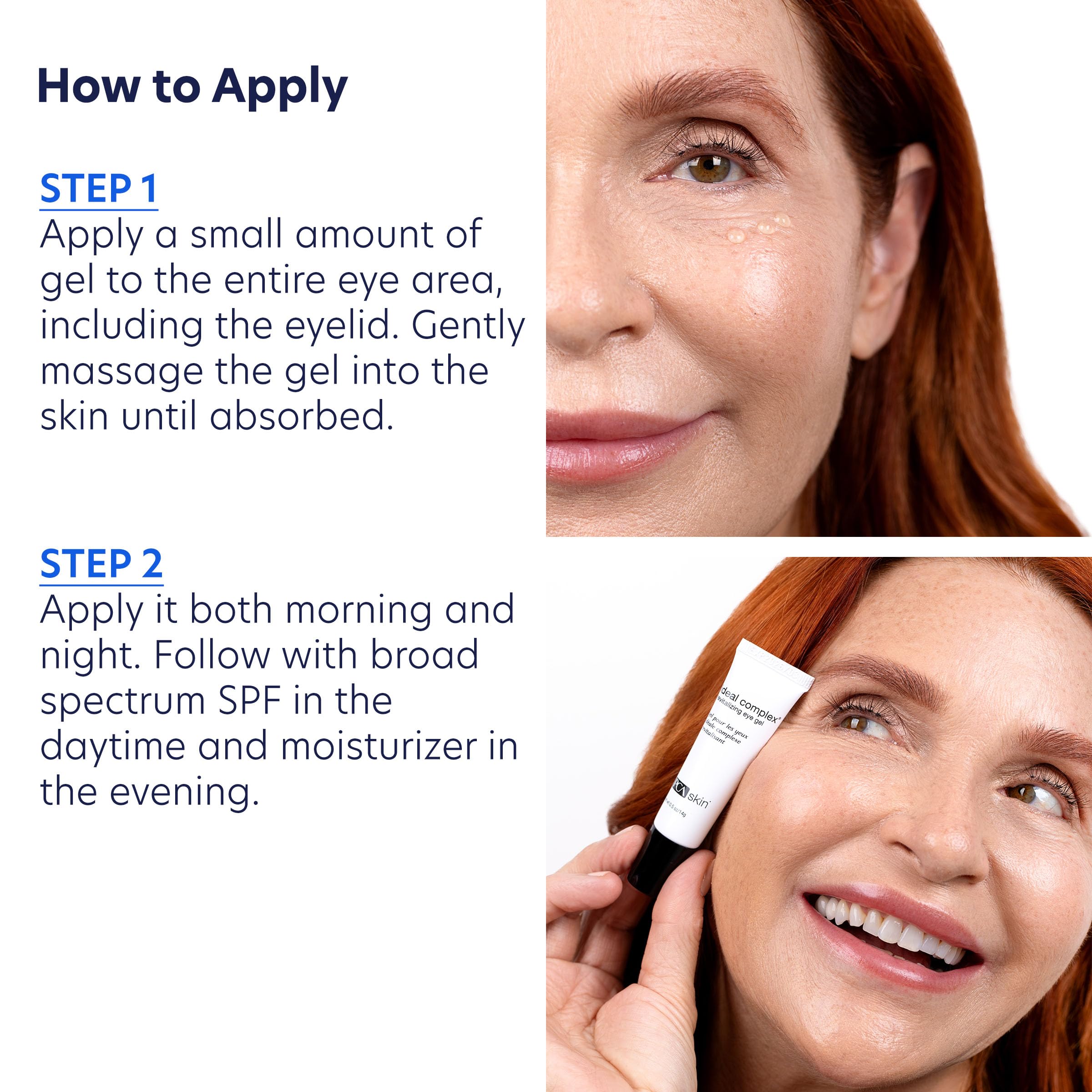 PCA SKIN gentle patting under-eye application reducing puffiness appearance