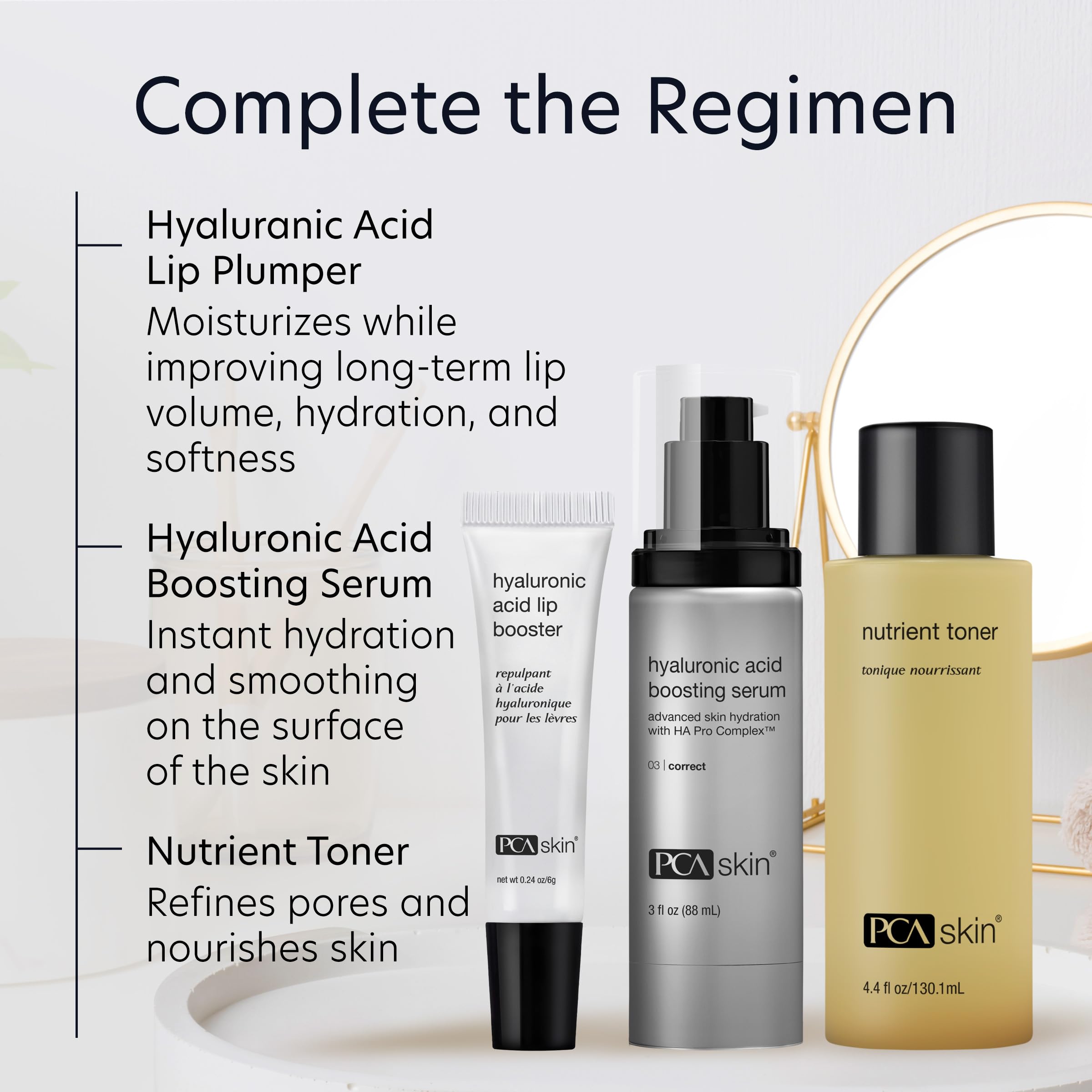 Comparison of skin texture before and after PCA SKIN wash showing smoother results