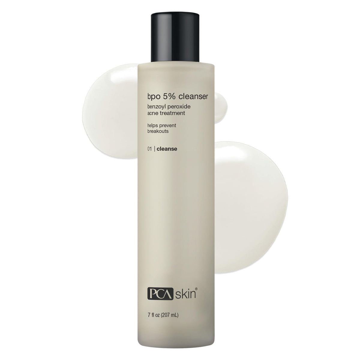 PCA SKIN front packaging showing the 5% benzoyl peroxide bottle and clear labeling benefit
