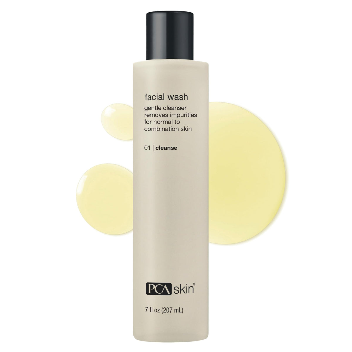 PCA SKIN front bottle view showing cleanser and clear branding for easy identification