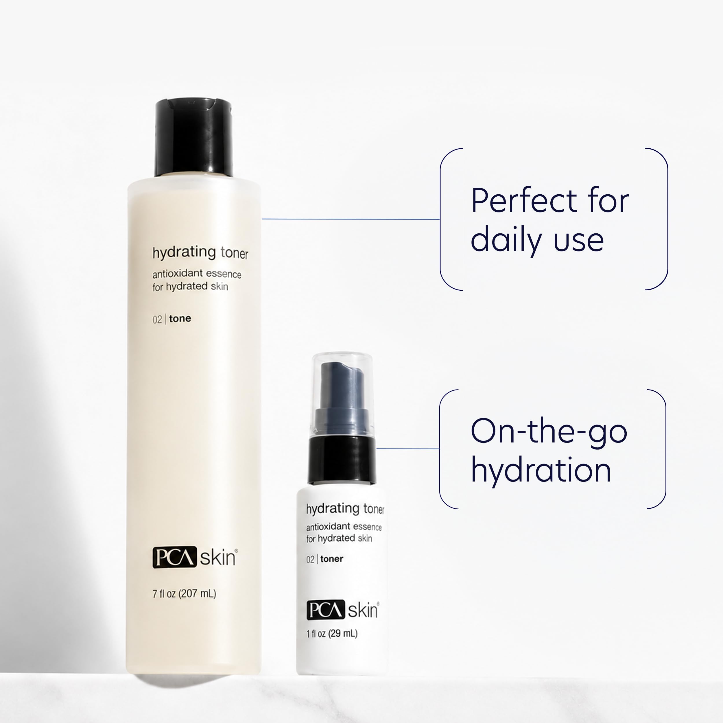PCA SKIN toner texture close-up drop illustrating lightweight moisturizing feel
