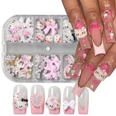 PDFADSK nail charms applied on manicure giving instant 3D impact