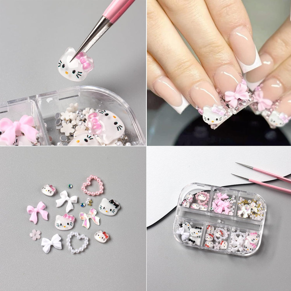 PDFADSK charms paired with nail glue ready to apply for quick use