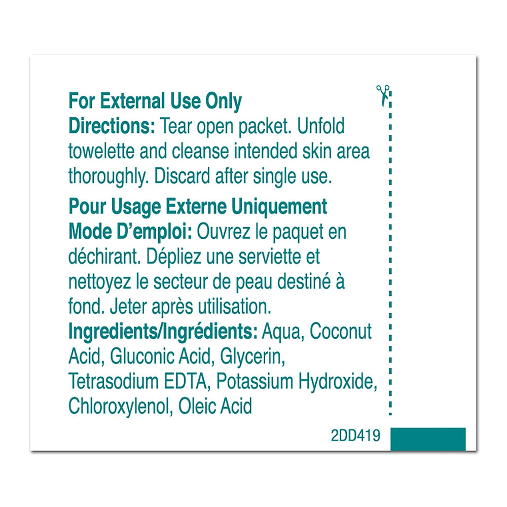 PDI towelette in hand being used before collection to show easy patient application