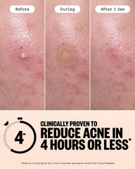 PEACE OUT single dot applied to skin demonstrating protective coverage