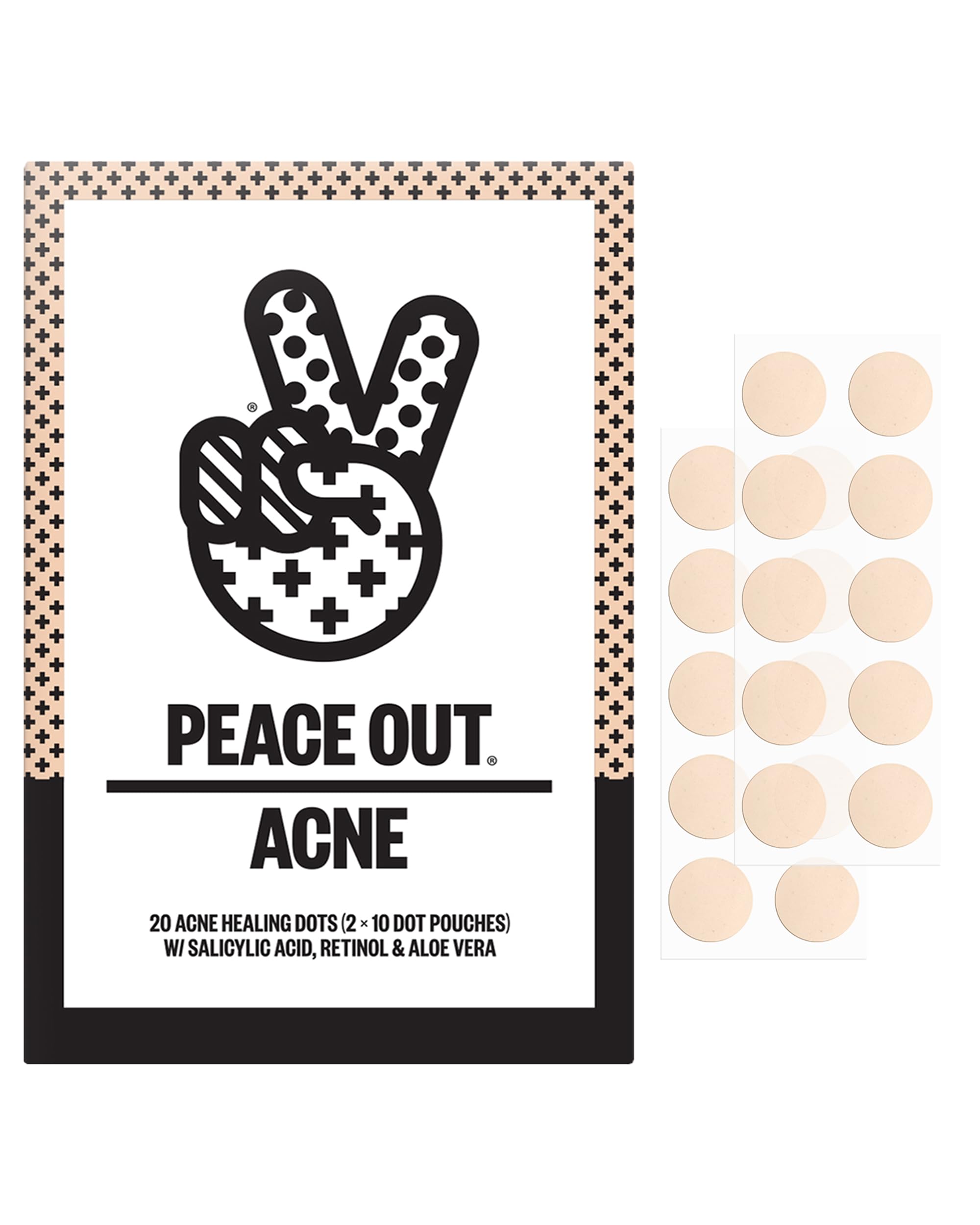 PEACE OUT front packaging showing product benefits and count