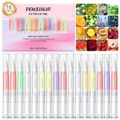 PEACECOLOR front packaging view showing compact 16-pen nail set and easy storage