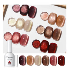 PEACECOLOR front packaging showing six fall gel polish bottles and kit benefits