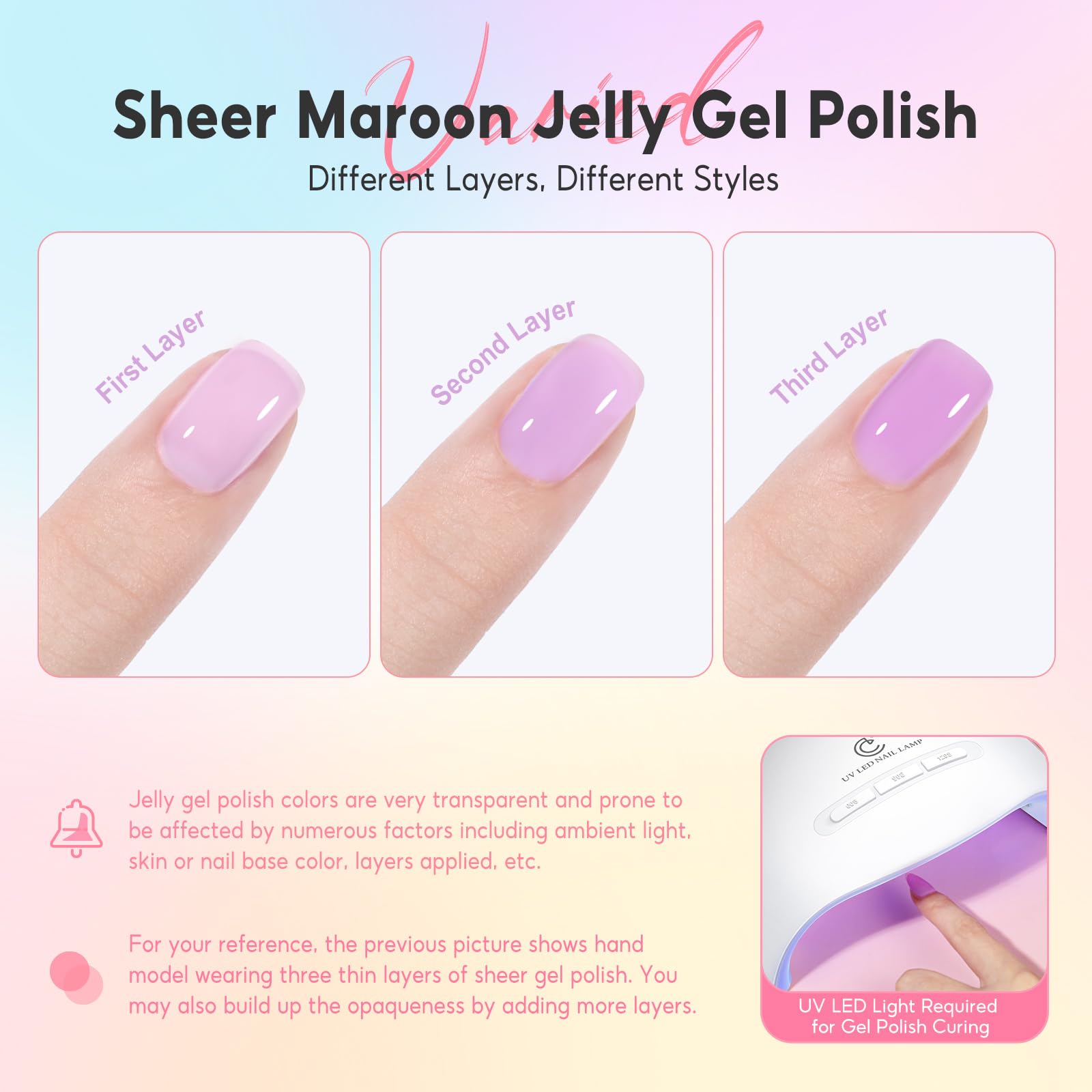 PEACECOLOR nail gradient sample illustrating layered color depth benefit