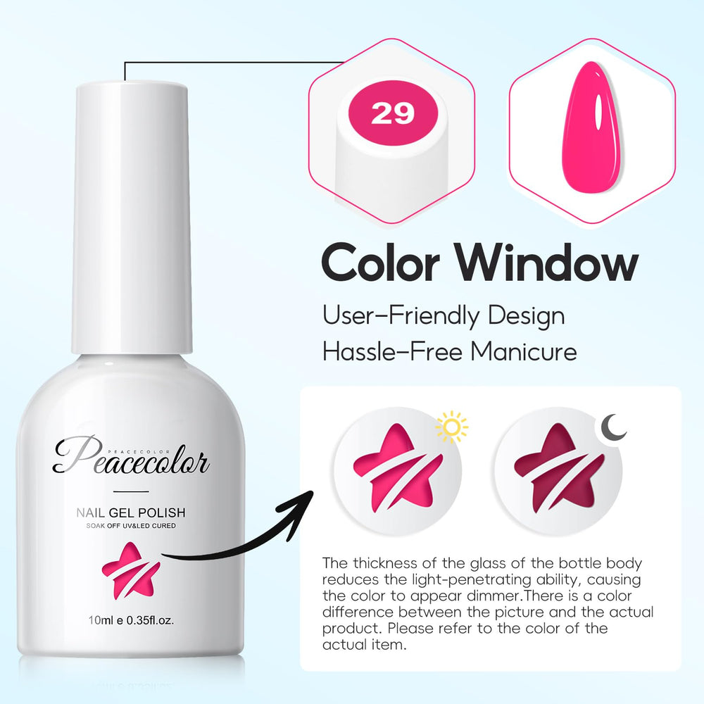 PEACECOLOR scale comparison on hand showing 10ml bottle size for travel-friendly use
