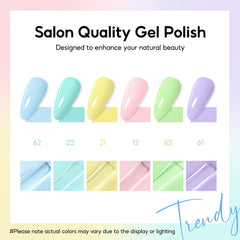 PEACECOLOR nail-tip swatches showing true pastel shades and coordination