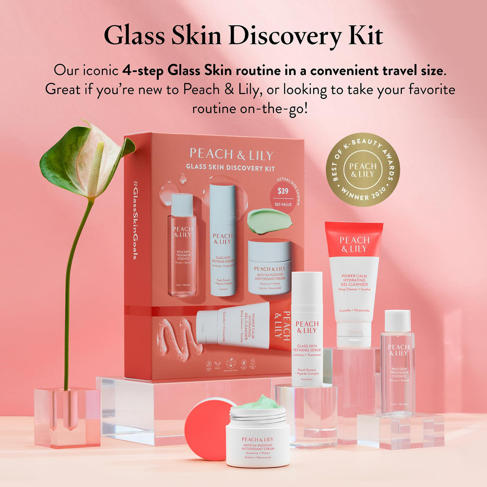 Peach & Lily cleanser pump detail demonstrating gentle foaming action