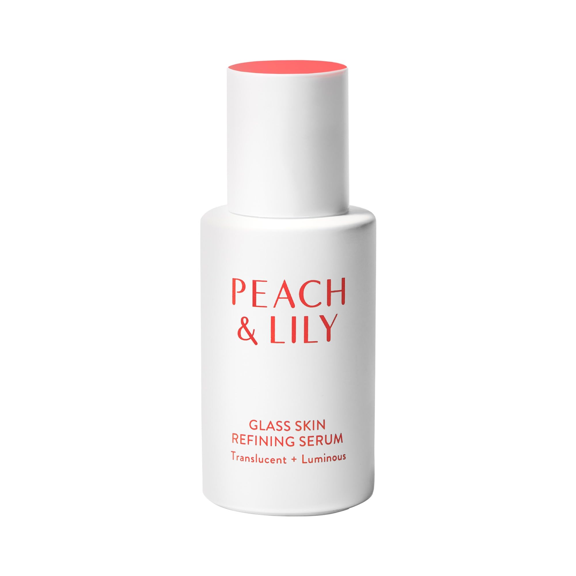 Peach & Lily front bottle view showing clean packaging and clear benefits