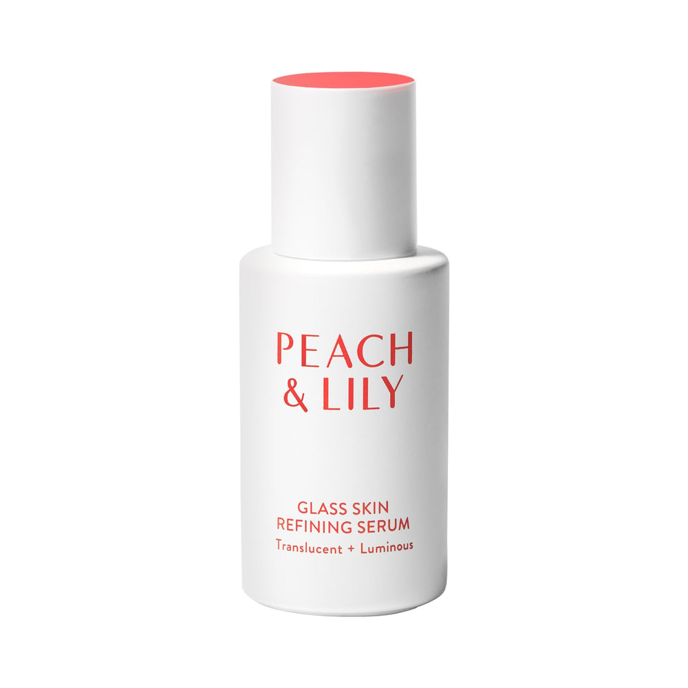 Peach & Lily front bottle view showing clean packaging and clear benefits