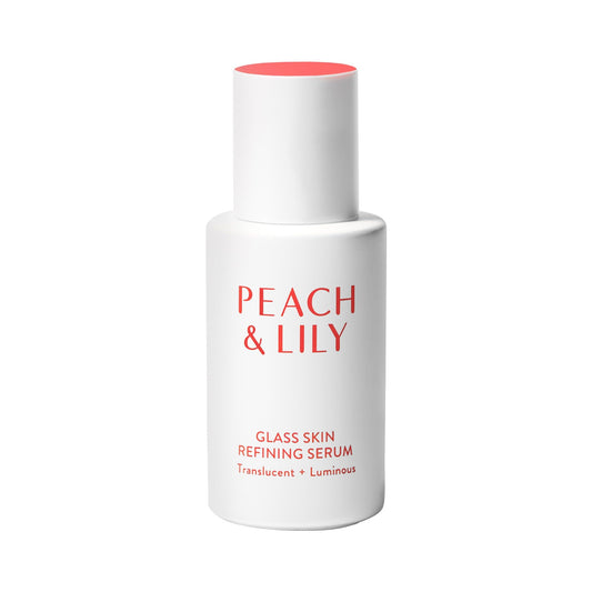 Peach & Lily front bottle view showing clean packaging and clear benefits