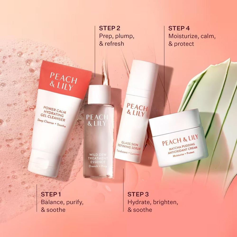 Peach & Lily kit held in hand illustrating compact travel-friendly size