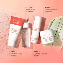 Peach & Lily kit held in hand illustrating compact travel-friendly size