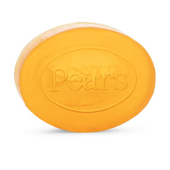 Close-up of Pears amber bar texture highlighting translucent surface and moisturizing feel