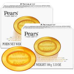 Pears soap front packaging showing amber glycerin bar and benefits