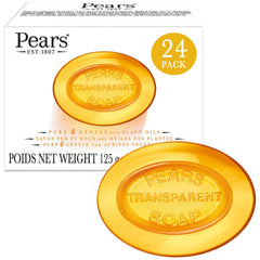 Pears front pack showing 24-bar bulk and convenient supply benefit