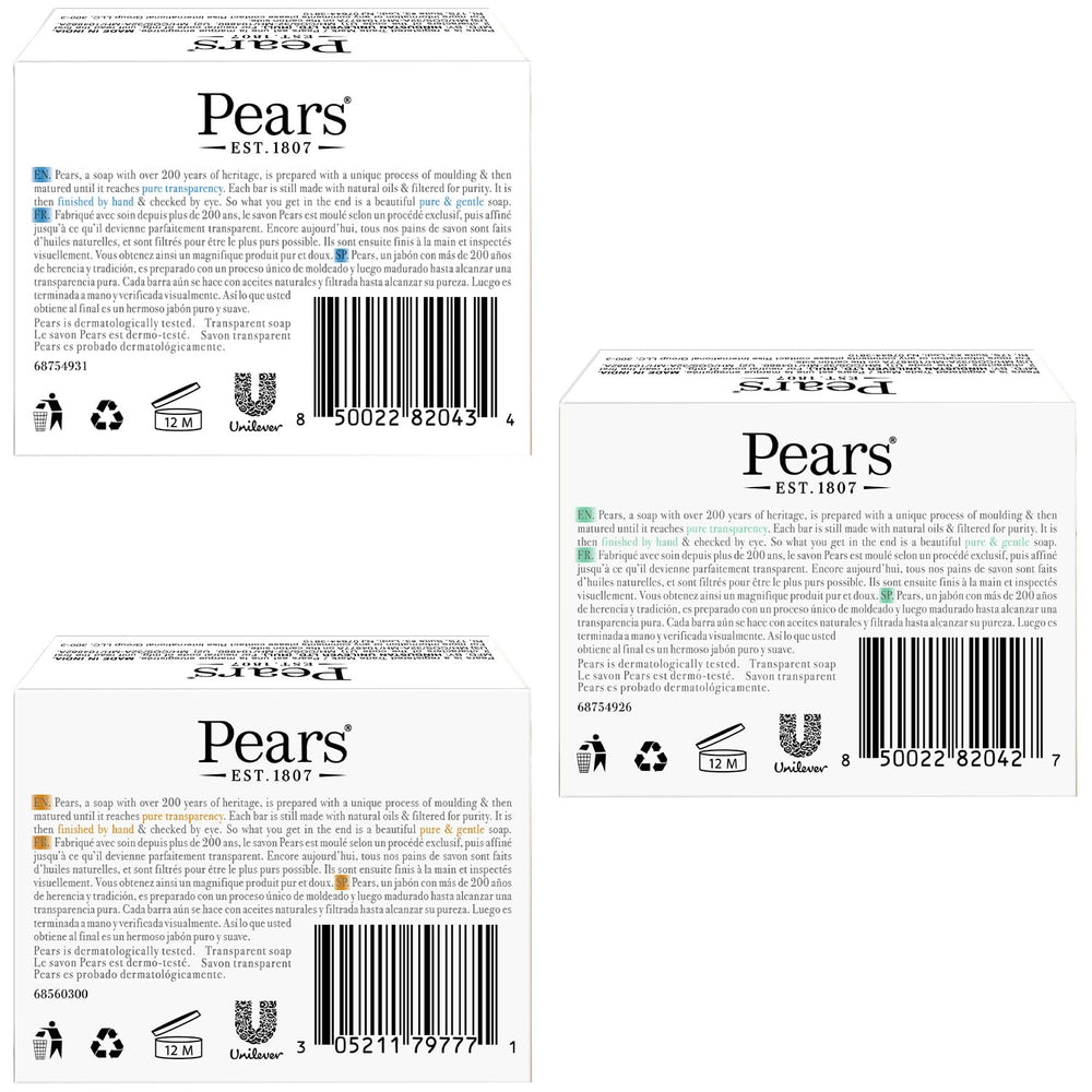 Pears green lemon flower bar close-up showing translucency and gentle lather