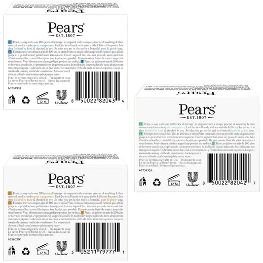 Pears green lemon flower bar close-up showing translucency and gentle lather