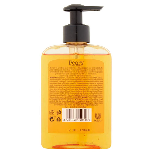Pears close-up of liquid texture highlighting gentle, natural-oil formula benefit