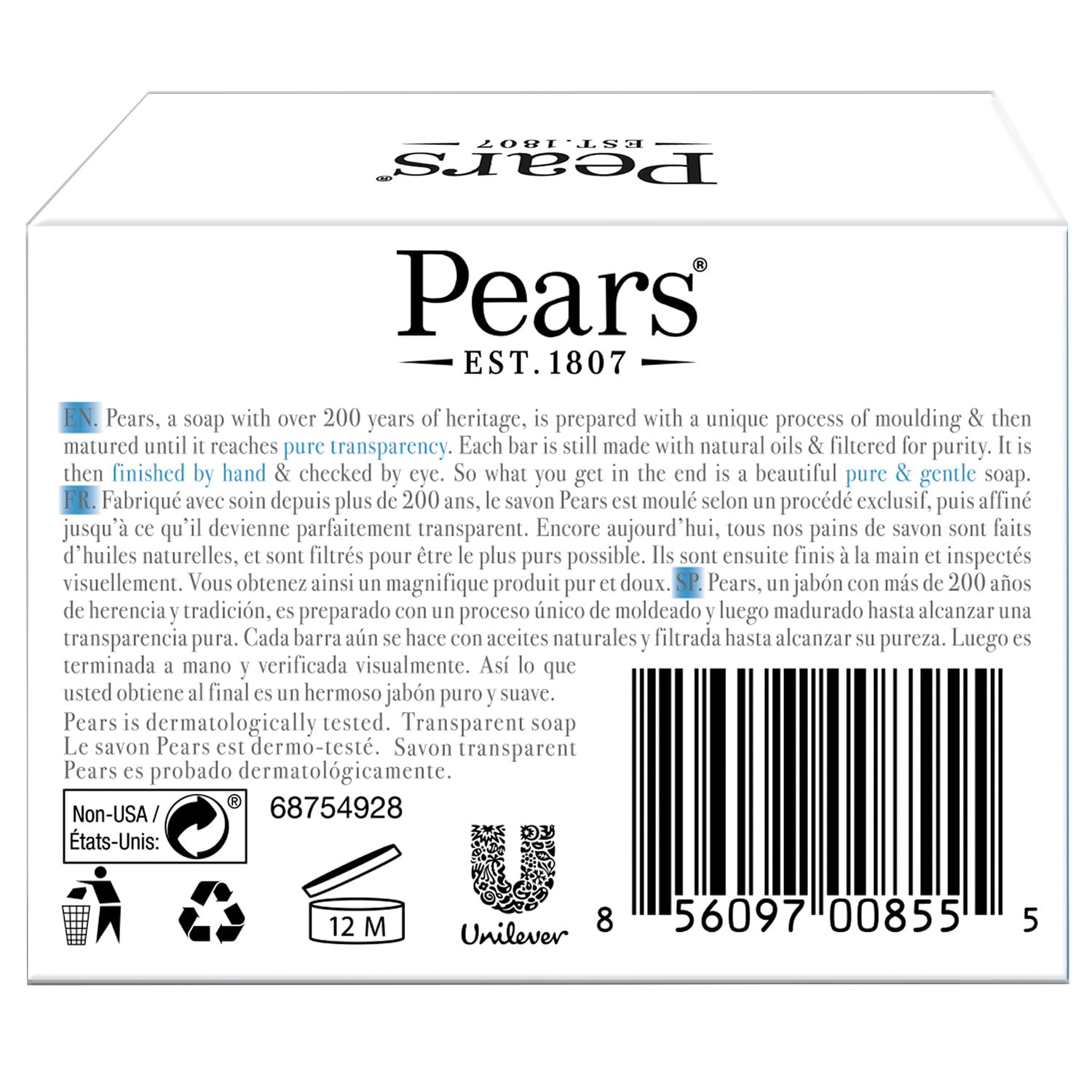 Pears soap close-up texture highlighting glycerin clarity and moisturizing benefit